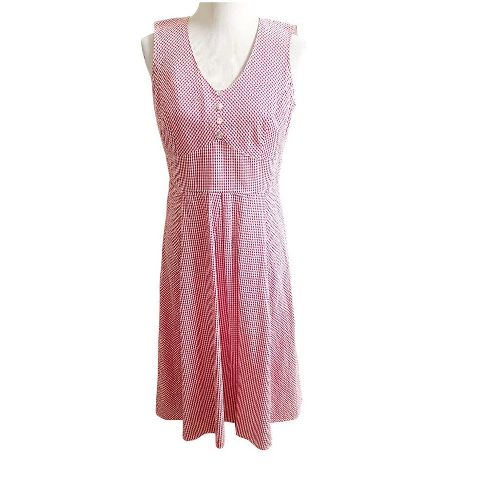 Northstyle Gingham Dress White Red Size 10 Sheath Dress Knee Length Cottagecore